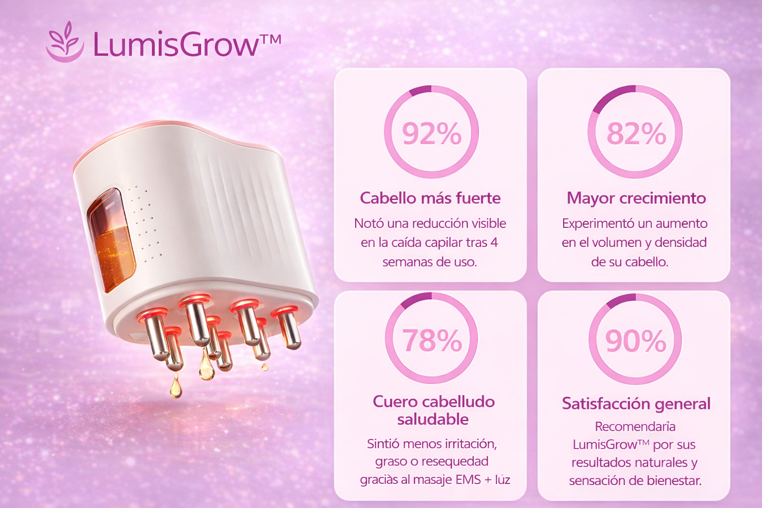 LumisGrow™ Tecnología EMS + Aceite Capilar Rejuvenecedor